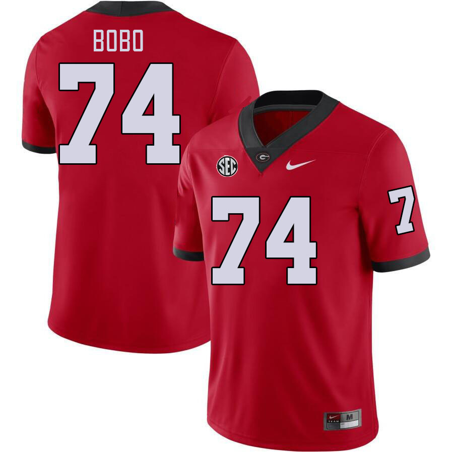 Men #74 Drew Bobo Georgia Bulldogs College Football Jerseys Stitched-Red - Click Image to Close